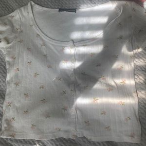 Brandy Melville Floral Baby Tee